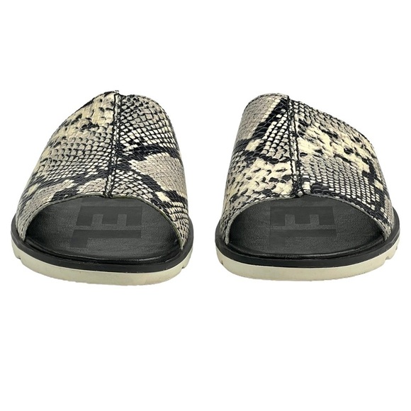 SOREL ELLA II BLOCK SLIDE SNAKESKIN RUBBER SOLE LEATHER SANDAL - Picture 6 of 10